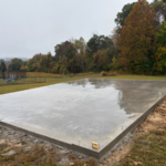 Recently poured concrete