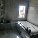 Shower with tub