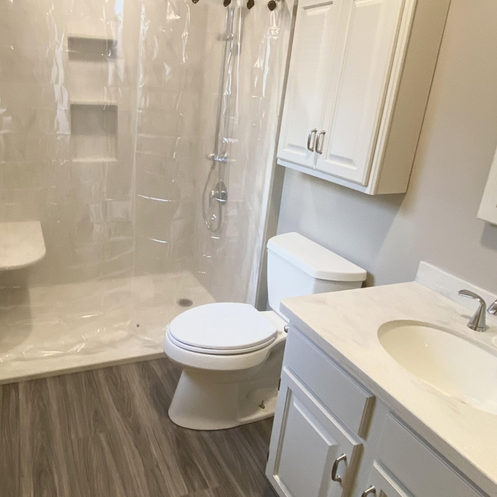 Custom shower - no glass