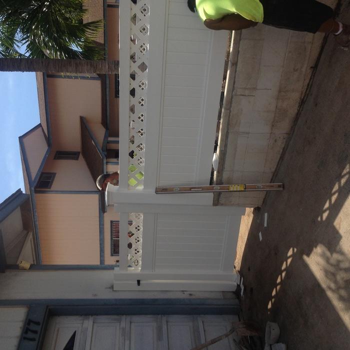 Vinyl fence with lattice and gate