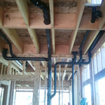 Waste system of a multistory custom home