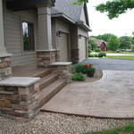 decorative colored concrete stamped stoop &amp