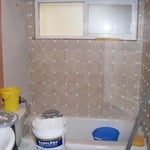 Tile set ready for grout