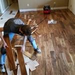 Working on the new flooring.
