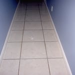 Before stain and sealing of grout lines.