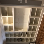 Built in book case cabinets modify for 72” T