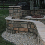 Fire Pit / Patio, Columns and Seat wall