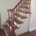 Brazillain Cherry and paint with iron balusters