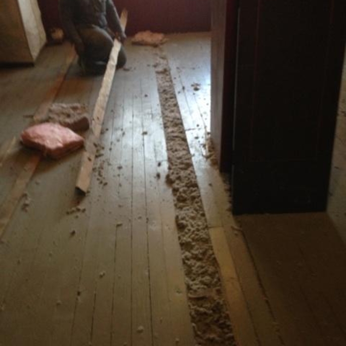 Attic insulation under floor