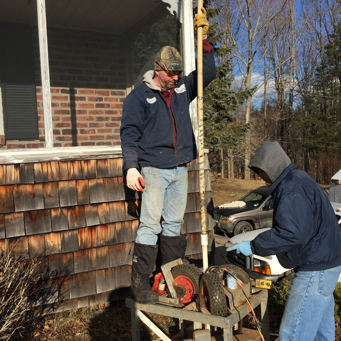 well pump being pulled out