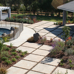 Modern concrete patio
