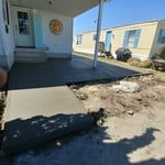 Back patio and sidewalk