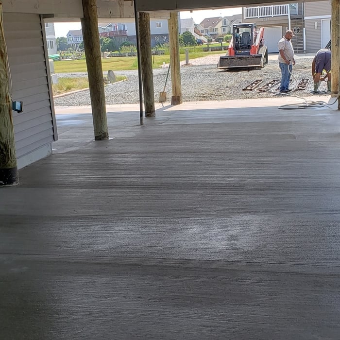 Driveway under a house