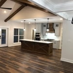beams and kitchen