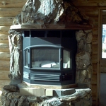 Petrified wood fireplace