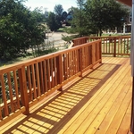 Cedar deck traditional handrail
