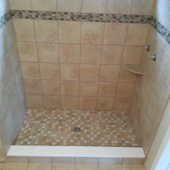 tiled shower