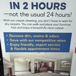 Carpet dries in 2 hours!
