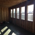 Addition with stamped concrete floor