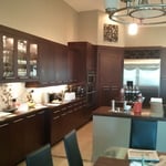 Contemporary Maple Veneer Reface w/ Quartz Tops