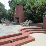 Patio with circular steps