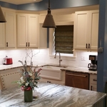 Blue Kitchen with custom cabinets