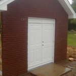 Brick garden shed front