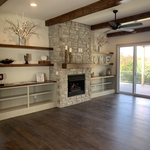 Stone fireplace