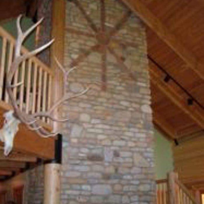 River Rock Fireplace