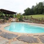 Traditional Pool - Grey Iron Large Stone Patio