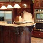 Traditional Kitchen - Tan Dark Side By Side Refrigerator With Ice And Water Dispenser