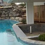 Swim up bar and waterfall
