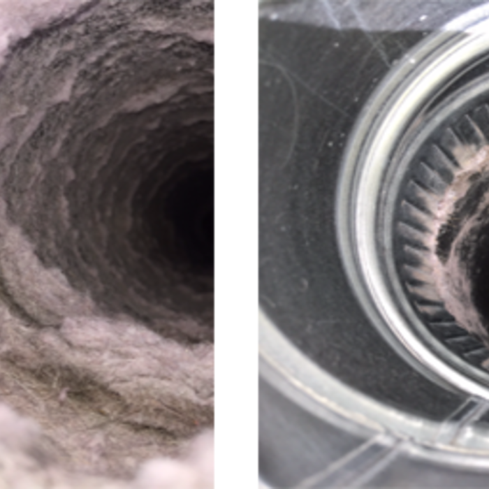 Johnson County dryer vent before and after