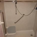 barrier free shower with built in seat