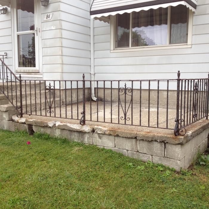 Before porch needing repair - crumbling