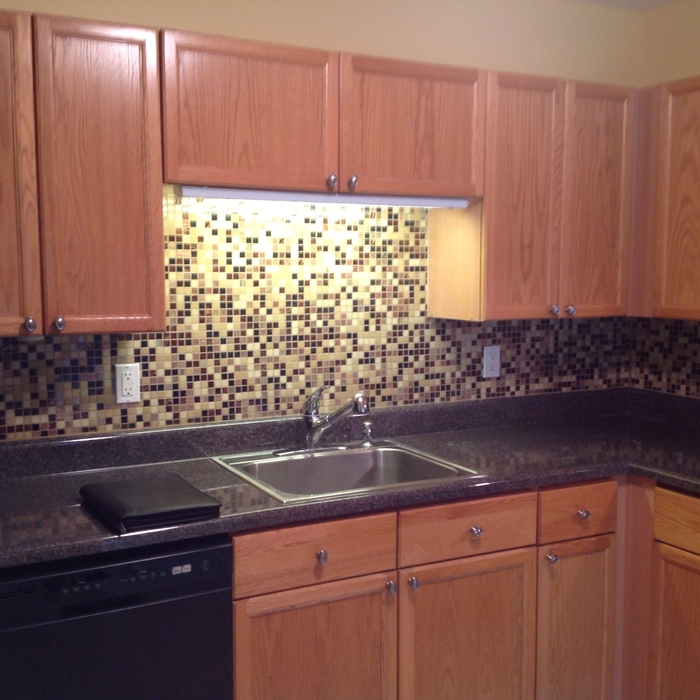 Sheet tile backsplash