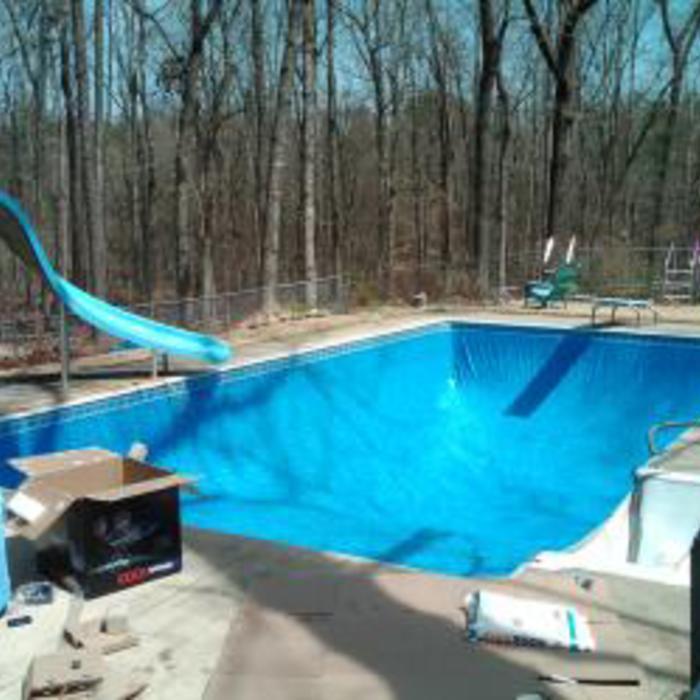 Liner is set in place