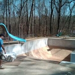 Pool bottom is refinished