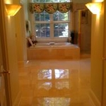 Polished Bathroom Floor & Tub Surround