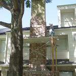 Stone addition to chimney