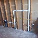 Plumbing rough for dual lavatories