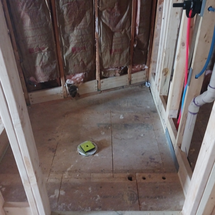 New shower drain and plumbing rough