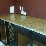 Repurposed the old cabinets to make this dry bar i