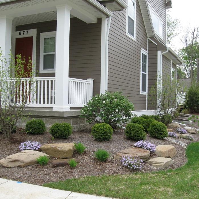 Traditional Landscape - Red Grey Walkway Around Side Of Home