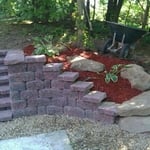 RETAINING WALL WITH STEPS