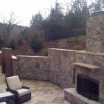 landscape around fireplace