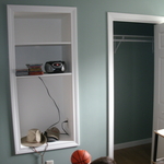 built-in and bi-fold closet door