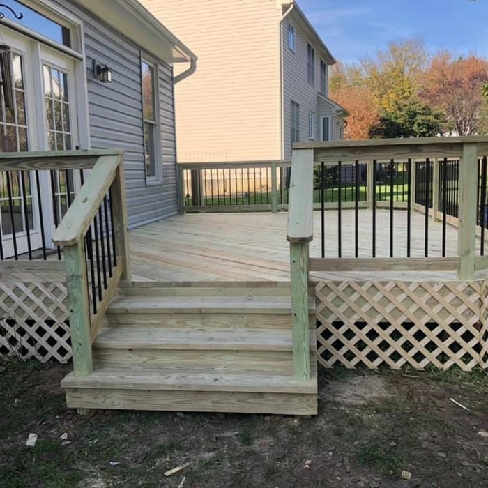 New Rebuilt Deck w/ Black Spindles (STAIR VIEW)