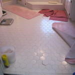 Before.... Hex tiles delaminated from age.