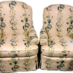 club chairs with waterfall skirt
